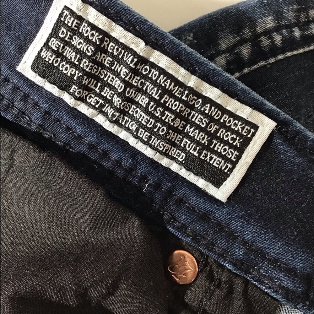 Rock Revival Women's Dark Blue Skinny Moto Jeans sz 28 - Picture 6 of 15